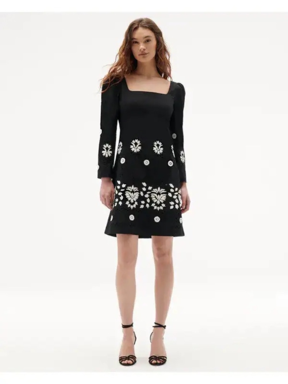 Figue Mazie Embroidered Dress - Black